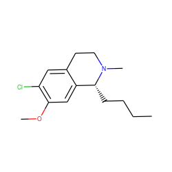 CCCC[C@@H]1c2cc(OC)c(Cl)cc2CCN1C ZINC000045284472