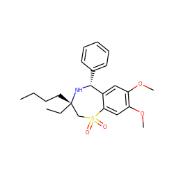 CCCC[C@]1(CC)CS(=O)(=O)c2cc(OC)c(OC)cc2[C@@H](c2ccccc2)N1 ZINC000053040038