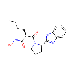 CCCC[C@H](C(=O)NO)C(=O)N1CCC[C@H]1c1nc2ccccc2[nH]1 ZINC000040872515