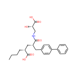 CCCC[C@H](C[C@@H](Cc1ccc(-c2ccccc2)cc1)C(=O)NC[C@H](O)C(=O)O)C(=O)O ZINC000013741332