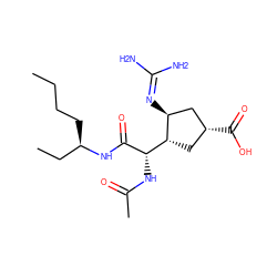 CCCC[C@H](CC)NC(=O)[C@@H](NC(C)=O)[C@H]1C[C@@H](C(=O)O)C[C@@H]1N=C(N)N ZINC000013560205