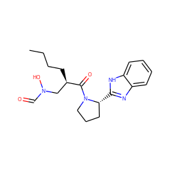 CCCC[C@H](CN(O)C=O)C(=O)N1CCC[C@H]1c1nc2ccccc2[nH]1 ZINC000040828001