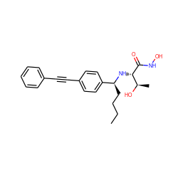 CCCC[C@H](N[C@H](C(=O)NO)[C@@H](C)O)c1ccc(C#Cc2ccccc2)cc1 ZINC001772612185