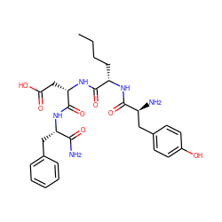 CCCC[C@H](NC(=O)[C@@H](N)Cc1ccc(O)cc1)C(=O)N[C@@H](CC(=O)O)C(=O)N[C@@H](Cc1ccccc1)C(N)=O ZINC000053313982