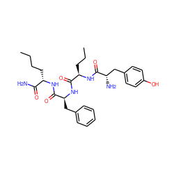 CCCC[C@H](NC(=O)[C@H](Cc1ccccc1)NC(=O)[C@@H](CCC)NC(=O)[C@@H](N)Cc1ccc(O)cc1)C(N)=O ZINC000027755957