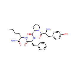 CCCC[C@H](NC(=O)[C@H](Cc1ccccc1)NC(=O)[C@@H]1CCCN1C(=O)[C@@H](N)Cc1ccc(O)cc1)C(N)=O ZINC000096318535