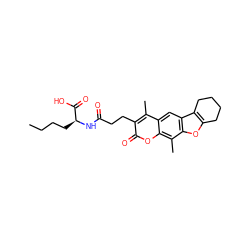 CCCC[C@H](NC(=O)CCc1c(C)c2cc3c4c(oc3c(C)c2oc1=O)CCCC4)C(=O)O ZINC000002097006