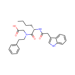 CCCC[C@H](NC(=O)Cc1c[nH]c2ccccc12)C(=O)N(CCc1ccccc1)CC(=O)O ZINC000026749701