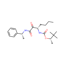 CCCC[C@H](NC(=O)O[C@@H](C)C(C)(C)C)C(=O)C(=O)N[C@H](C)c1ccccc1 ZINC000013589437