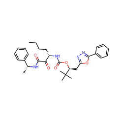 CCCC[C@H](NC(=O)O[C@@H](Cc1nnc(-c2ccccc2)o1)C(C)(C)C)C(=O)C(=O)N[C@H](C)c1ccccc1 ZINC000028468724