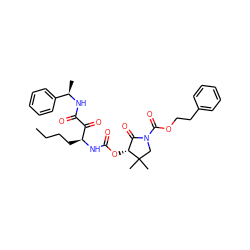 CCCC[C@H](NC(=O)O[C@@H]1C(=O)N(C(=O)OCCc2ccccc2)CC1(C)C)C(=O)C(=O)N[C@H](C)c1ccccc1 ZINC000036287228