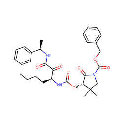 CCCC[C@H](NC(=O)O[C@@H]1C(=O)N(C(=O)OCc2ccccc2)CC1(C)C)C(=O)C(=O)N[C@H](C)c1ccccc1 ZINC000028572398