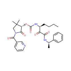 CCCC[C@H](NC(=O)O[C@@H]1C(=O)N(C(=O)c2cccnc2)CC1(C)C)C(=O)C(=O)N[C@H](C)c1ccccc1 ZINC000028572261