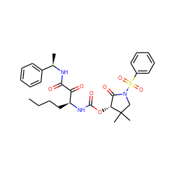 CCCC[C@H](NC(=O)O[C@@H]1C(=O)N(S(=O)(=O)c2ccccc2)CC1(C)C)C(=O)C(=O)N[C@H](C)c1ccccc1 ZINC000028571329