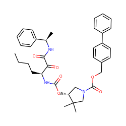 CCCC[C@H](NC(=O)O[C@@H]1CN(C(=O)OCc2ccc(-c3ccccc3)cc2)CC1(C)C)C(=O)C(=O)N[C@H](C)c1ccccc1 ZINC000049942329