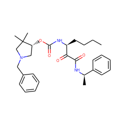 CCCC[C@H](NC(=O)O[C@@H]1CN(Cc2ccccc2)CC1(C)C)C(=O)C(=O)N[C@H](C)c1ccccc1 ZINC000049052073