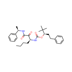 CCCC[C@H](NC(=O)O[C@H](CCc1ccccc1)C(C)(C)C)C(=O)C(=O)N[C@H](C)c1ccccc1 ZINC000013589439