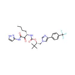 CCCC[C@H](NC(=O)O[C@H](Cn1cnc(-c2ccc(C(F)(F)F)cc2)c1)C(C)(C)C)C(=O)C(=O)Nc1cc[nH]n1 ZINC000003948475