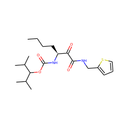 CCCC[C@H](NC(=O)OC(C(C)C)C(C)C)C(=O)C(=O)NCc1cccs1 ZINC000013559108