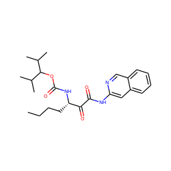 CCCC[C@H](NC(=O)OC(C(C)C)C(C)C)C(=O)C(=O)Nc1cc2ccccc2cn1 ZINC000013559113