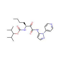 CCCC[C@H](NC(=O)OC(C(C)C)C(C)C)C(=O)C(=O)Nc1ccnn1-c1ccncc1 ZINC000013559128