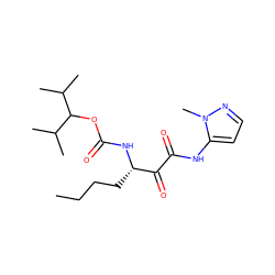 CCCC[C@H](NC(=O)OC(C(C)C)C(C)C)C(=O)C(=O)Nc1ccnn1C ZINC000013559117