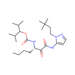 CCCC[C@H](NC(=O)OC(C(C)C)C(C)C)C(=O)C(=O)Nc1ccnn1CCC(C)(C)C ZINC000013559123