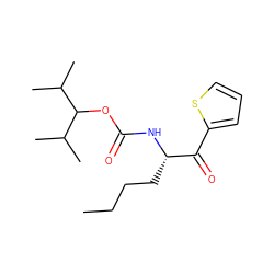 CCCC[C@H](NC(=O)OC(C(C)C)C(C)C)C(=O)c1cccs1 ZINC000028349983