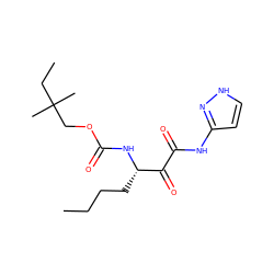 CCCC[C@H](NC(=O)OCC(C)(C)CC)C(=O)C(=O)Nc1cc[nH]n1 ZINC000013583745