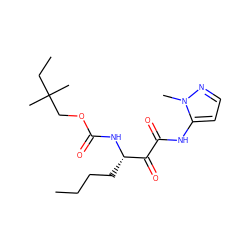 CCCC[C@H](NC(=O)OCC(C)(C)CC)C(=O)C(=O)Nc1ccnn1C ZINC000013583748