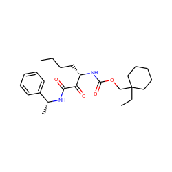 CCCC[C@H](NC(=O)OCC1(CC)CCCCC1)C(=O)C(=O)N[C@H](C)c1ccccc1 ZINC000013583796