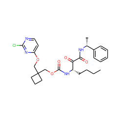 CCCC[C@H](NC(=O)OCC1(COc2ccnc(Cl)n2)CCC1)C(=O)C(=O)N[C@H](C)c1ccccc1 ZINC000013583876