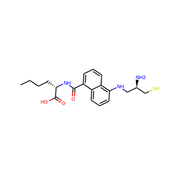 CCCC[C@H](NC(=O)c1cccc2c(NC[C@@H](N)CS)cccc12)C(=O)O ZINC000013762258