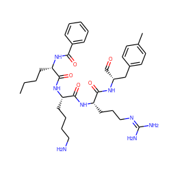 CCCC[C@H](NC(=O)c1ccccc1)C(=O)N[C@@H](CCCCN)C(=O)N[C@@H](CCCN=C(N)N)C(=O)N[C@H](C=O)Cc1ccc(C)cc1 ZINC000028565492