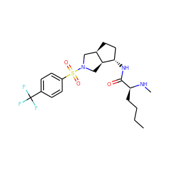 CCCC[C@H](NC)C(=O)N[C@H]1CC[C@@H]2CN(S(=O)(=O)c3ccc(C(F)(F)F)cc3)C[C@@H]21 ZINC000096921370