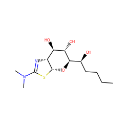 CCCC[C@H](O)[C@H]1O[C@@H]2SC(N(C)C)=N[C@@H]2[C@@H](O)[C@@H]1O ZINC000167896138