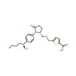 CCCC[C@H](O)c1ccc(N2C(=O)CC[C@@H]2COCc2ccc(C(=O)O)s2)cc1 ZINC000036486834