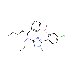 CCCC[C@H](c1ccccc1)N(CCC)c1nc(-c2ccc(Cl)cc2OC)n(C)n1 ZINC000013610657