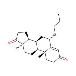 CCCC[C@H]1C[C@@H]2[C@@H]3CCC(=O)[C@]3(C)CC[C@@H]2[C@@]2(C)CCC(=O)C=C12 ZINC000253636760