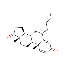 CCCC[C@H]1C[C@@H]2[C@H](CC[C@]3(C)C(=O)CC[C@@H]23)[C@@]2(C)C=CC(=O)C=C12 ZINC000013746829