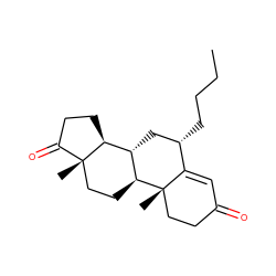 CCCC[C@H]1C[C@H]2[C@@H]3CCC(=O)[C@@]3(C)CC[C@@H]2[C@@]2(C)CCC(=O)C=C12 ZINC000013736399