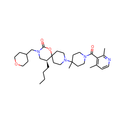 CCCC[C@H]1CN(CC2CCOCC2)C(=O)OC12CCN(C1(C)CCN(C(=O)c3c(C)ccnc3C)CC1)CC2 ZINC000049792878