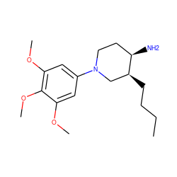 CCCC[C@H]1CN(c2cc(OC)c(OC)c(OC)c2)CC[C@H]1N ZINC000028821815