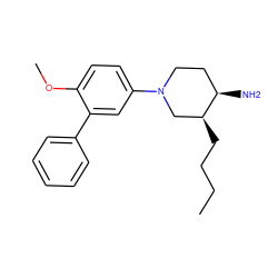 CCCC[C@H]1CN(c2ccc(OC)c(-c3ccccc3)c2)CC[C@H]1N ZINC000028821807