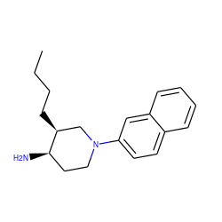 CCCC[C@H]1CN(c2ccc3ccccc3c2)CC[C@H]1N ZINC000028821818