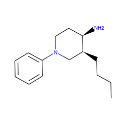 CCCC[C@H]1CN(c2ccccc2)CC[C@H]1N ZINC000028821790