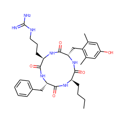 CCCC[C@H]1NC(=O)[C@H](Cc2ccccc2)NC(=O)[C@@H](CCCNC(=N)N)NC(=O)[C@H](Cc2c(C)cc(O)cc2C)NC1=O ZINC001772578720