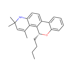 CCCC[C@H]1Oc2ccccc2-c2ccc3c(c21)C(C)=CC(C)(C)N3 ZINC000003831987