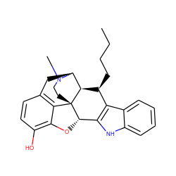 CCCC[C@H]1c2c([nH]c3ccccc23)[C@@H]2Oc3c(O)ccc4c3[C@@]23CCN(C)[C@@H](C4)[C@@H]13 ZINC000169369146