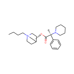 CCCC[N+]12CCC(CC1)[C@@H](OC(=O)[C@](C)(c1ccccc1)N1CCCCC1)C2 ZINC000073168973